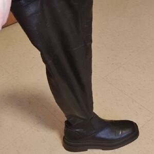 MNG Black Womens's Thigh High Leather Boots